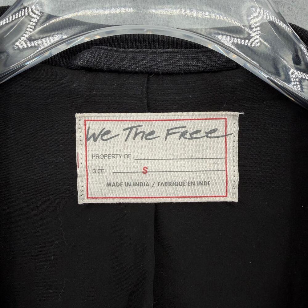 We the Free People Rebel Knit Oversized Cotton Biker Zip-Up Edgy Black Jacket - Picture 13 of 15